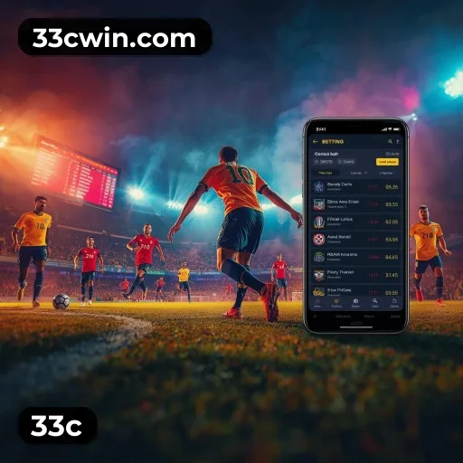App 33c para iOS e Android — interface mobile, login biométrico e PIX integrado